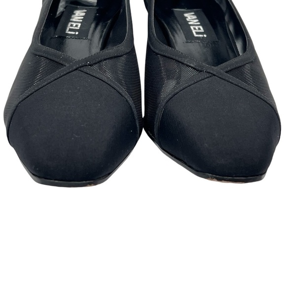 VAN ELI Black Sheer Gingus Padded Pumps Women's Size 9 Slim - Picture 5 of 16